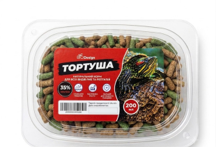 Сухий корм для черепах в гранулах BioDesign "Тортуша", 200 мл